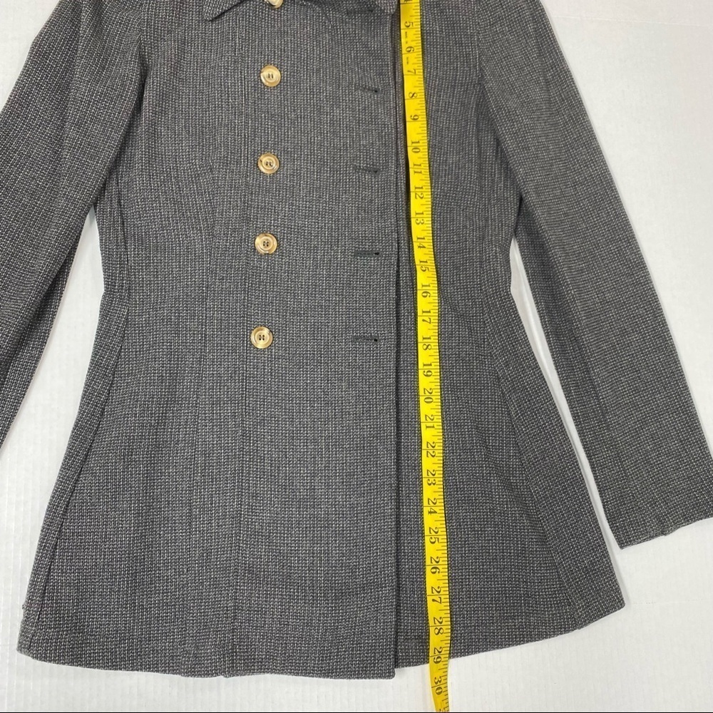 Vintage Giorgio Armani Giacca Donna Double Breasted Charcoal Gray Knit Blazer - Picture 4 of 13
